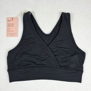 Quince French Terry Modal Maternity & Nursing Women's Size Medium Black Wireless